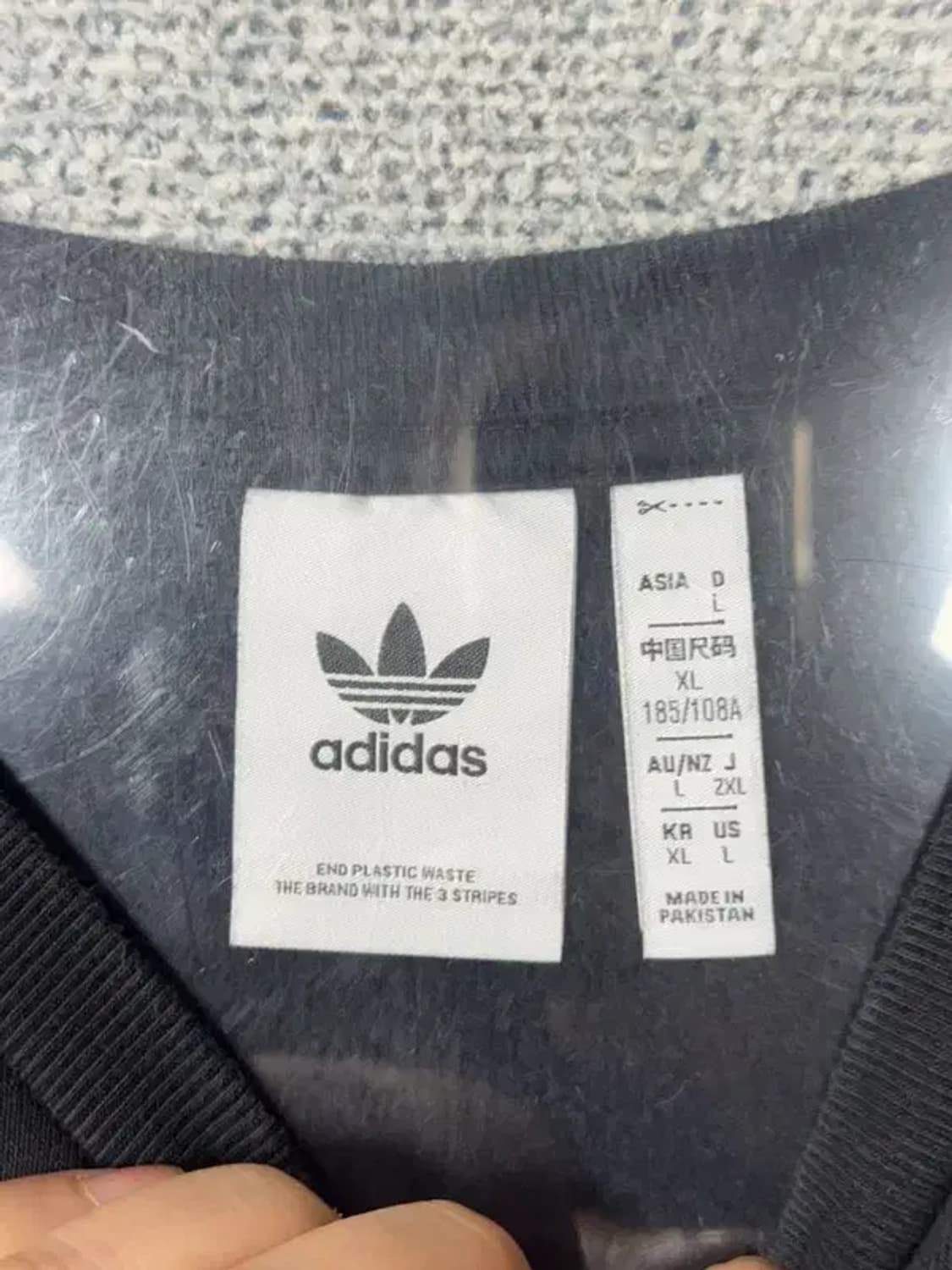 아디다스 블랙 불꽃 로고 오버핏 맨투맨 L 상품이미지6