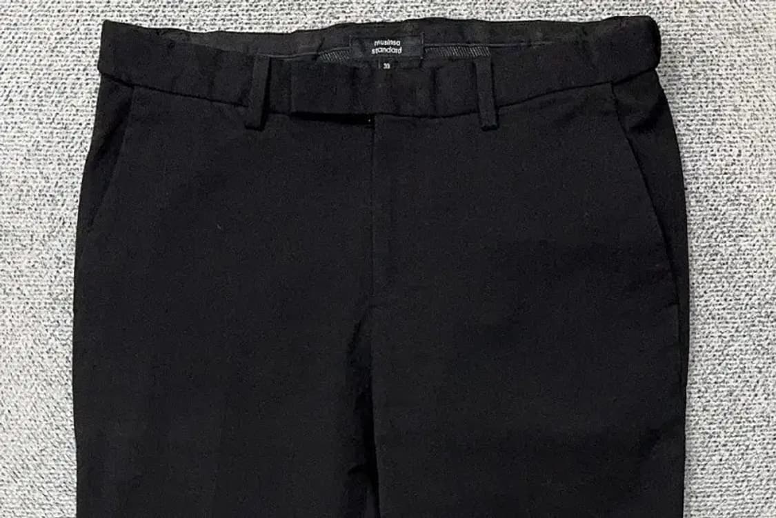 무신사스탠다드 블랙 캐주얼 슬랙스 30 상품이미지3