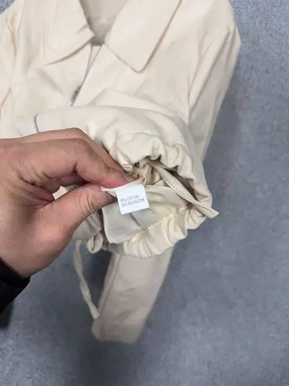 크림 베이지 여성 레자 집업 자켓 L 상품이미지7