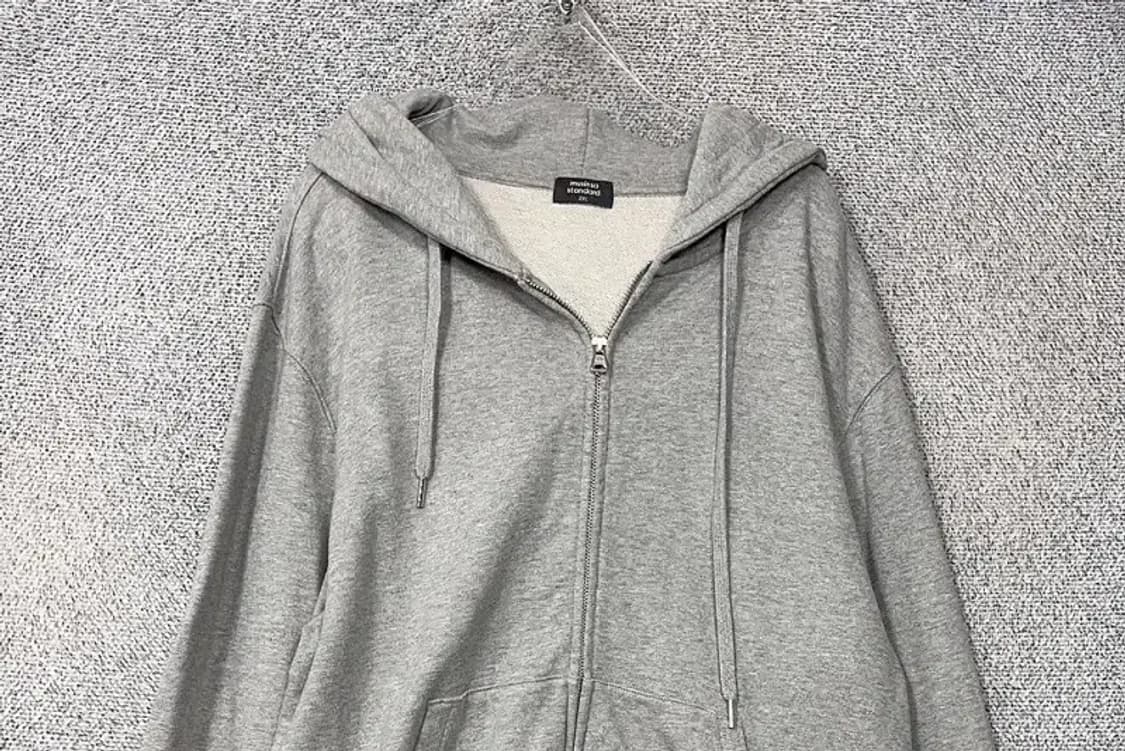 무신사스탠다드 라이트 그레이 오버핏 후드 집업 2XL 상품이미지3