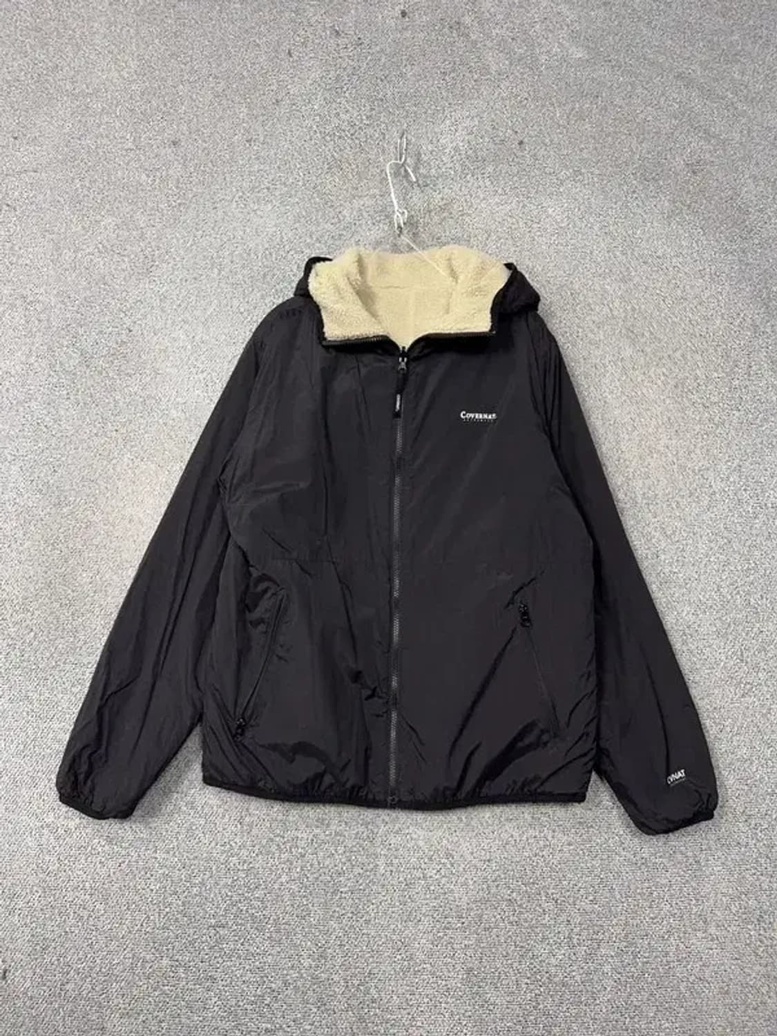 커버낫 양면 베이지 블랙 후리스 점퍼 95(M) 상품이미지4