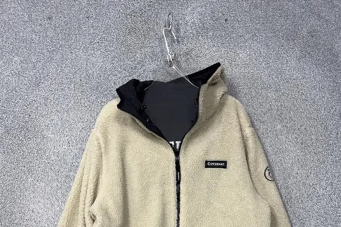 커버낫 양면 베이지 블랙 후리스 점퍼 95(M) 상품이미지5