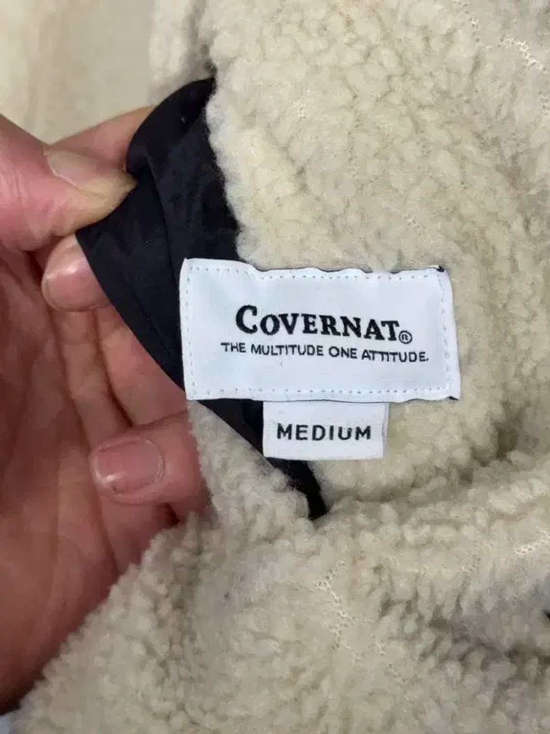 커버낫 양면 베이지 블랙 후리스 점퍼 95(M) 상품이미지9