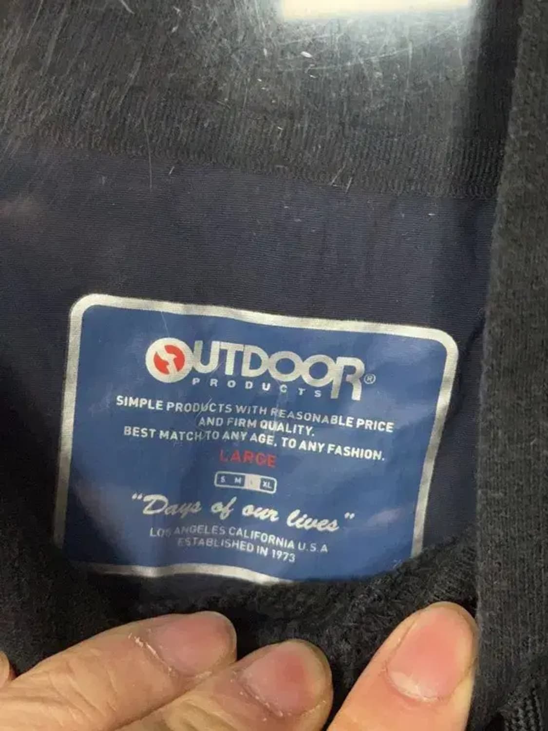 아웃도어 프로덕츠 블랙 로고 후드티 LARGE 상품이미지7