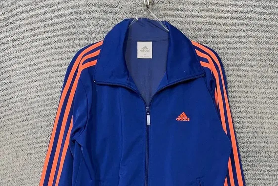 아디다스 블루 로고 삼선 집업 저지 100 상품이미지3