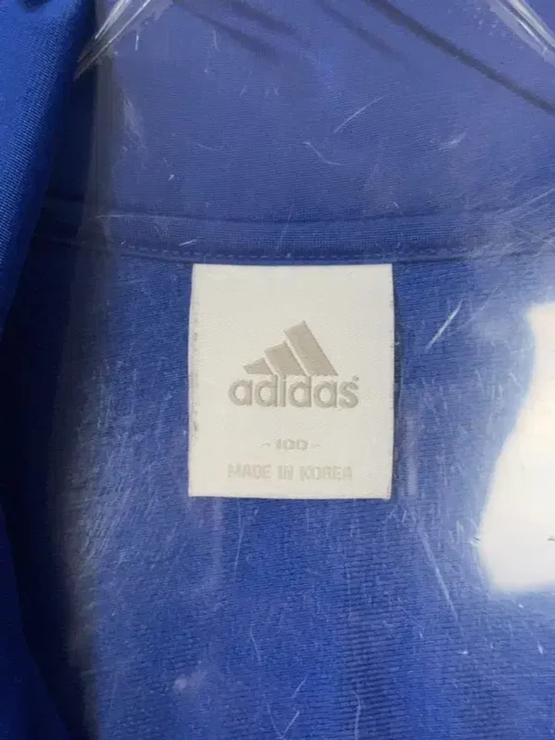 아디다스 블루 로고 삼선 집업 저지 100 상품이미지6