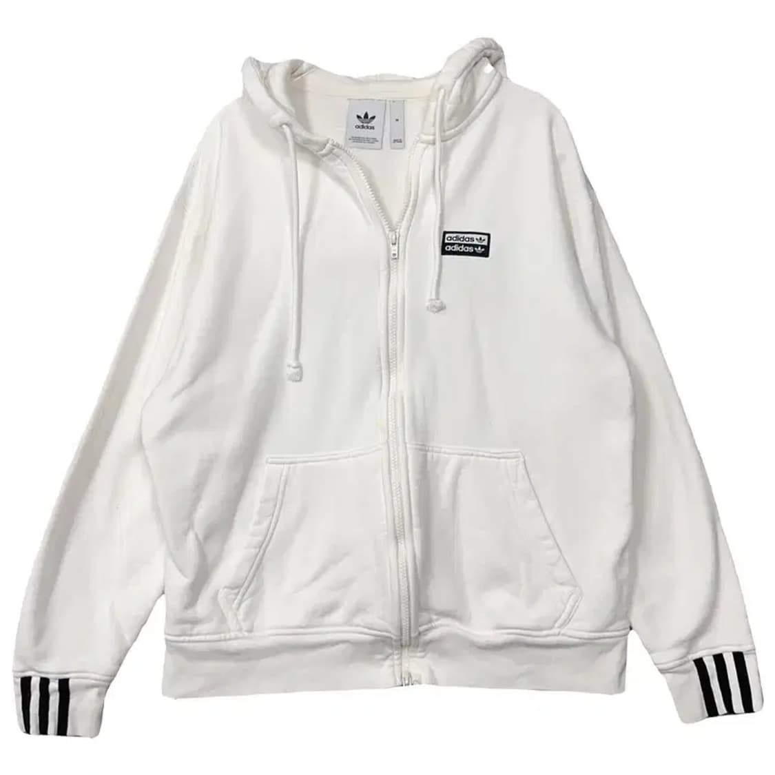 아디다스 화이트 로고 캐주얼 후드집업 M 상품이미지1