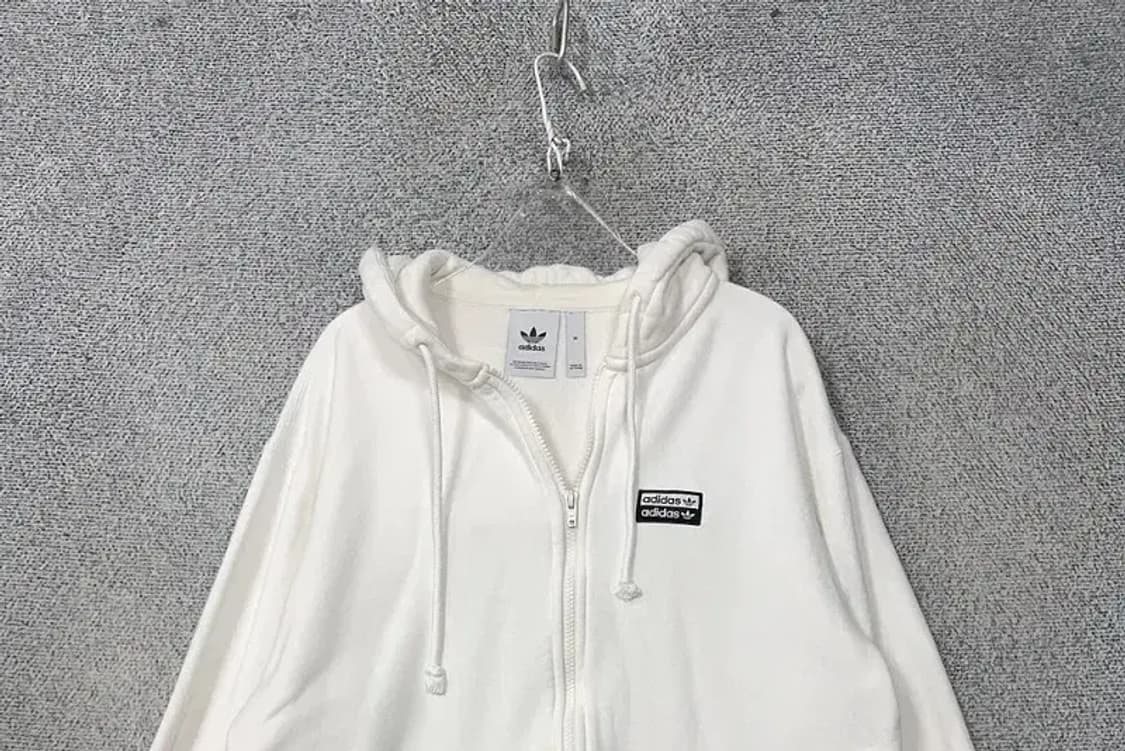아디다스 화이트 로고 캐주얼 후드집업 M 상품이미지3