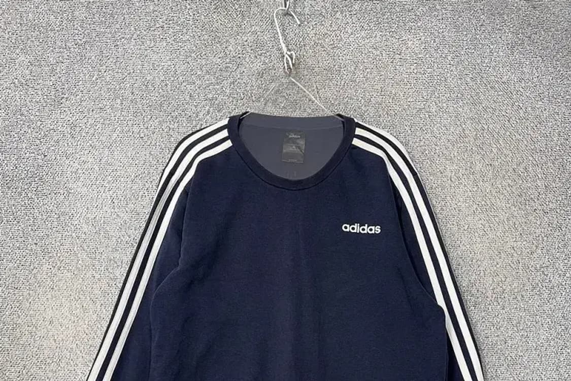 아디다스 네이비 로고 삼선 맨투맨 XL 상품이미지3