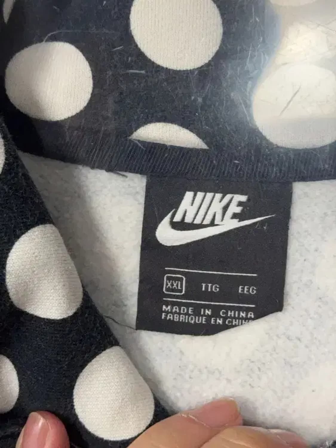 나이키 도트 블랙 프린팅 후드티 XXL 상품이미지6