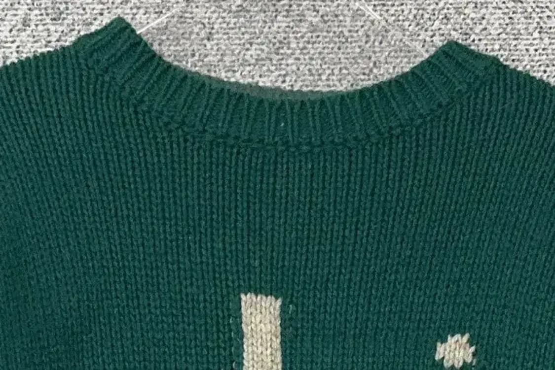 5252 OIOI 프린팅 그린 로고 울 니트 M 상품이미지5