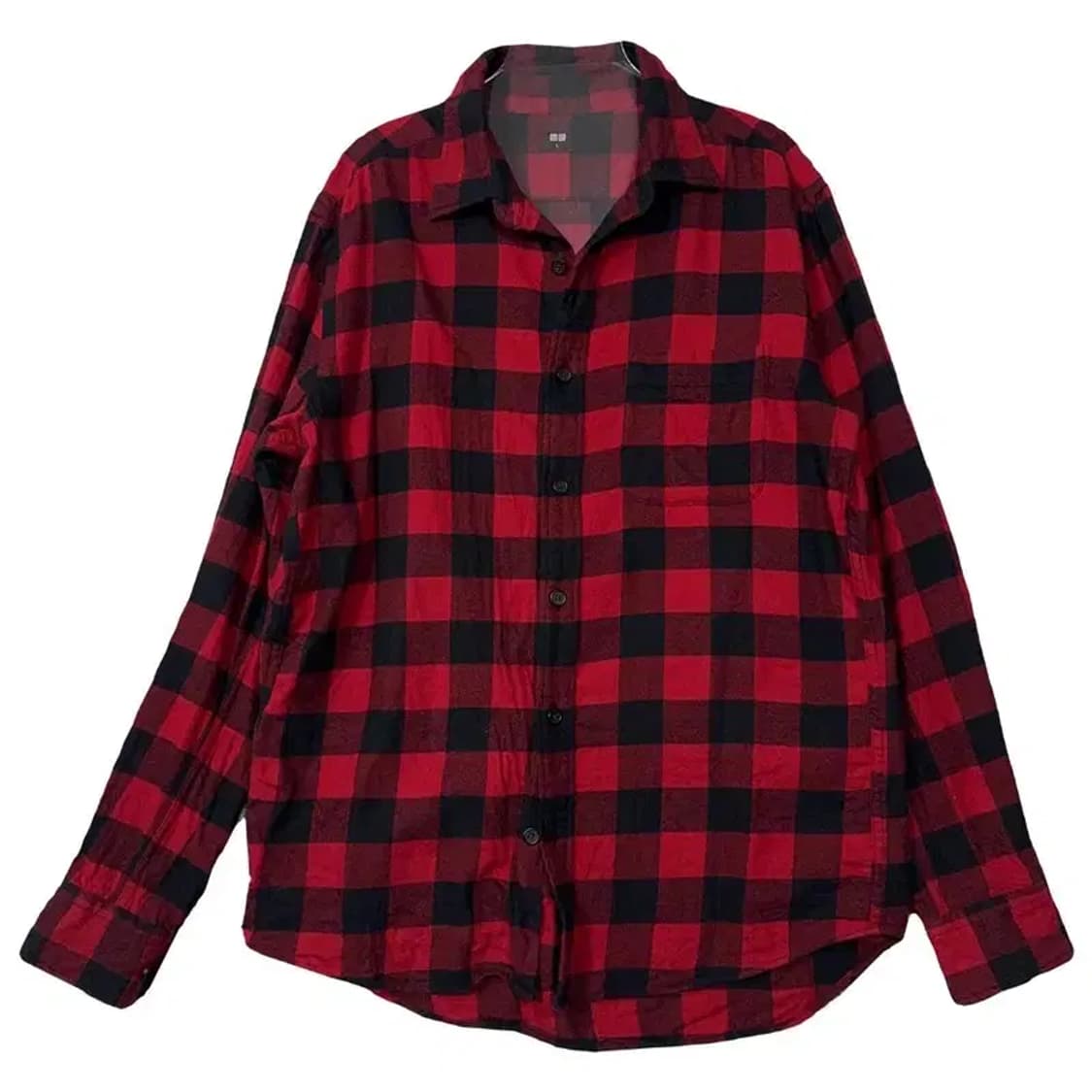 유니클로 체크 레드 플란넬 셔츠 XL 상품이미지1