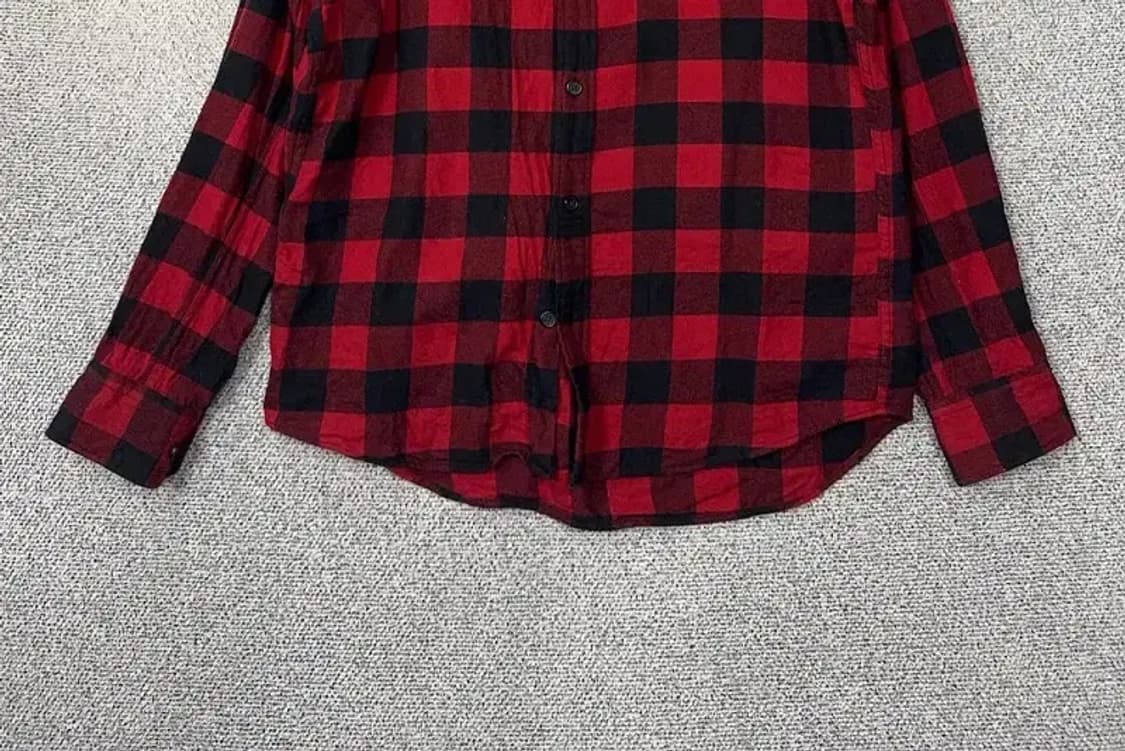 유니클로 체크 레드 플란넬 셔츠 XL 상품이미지4