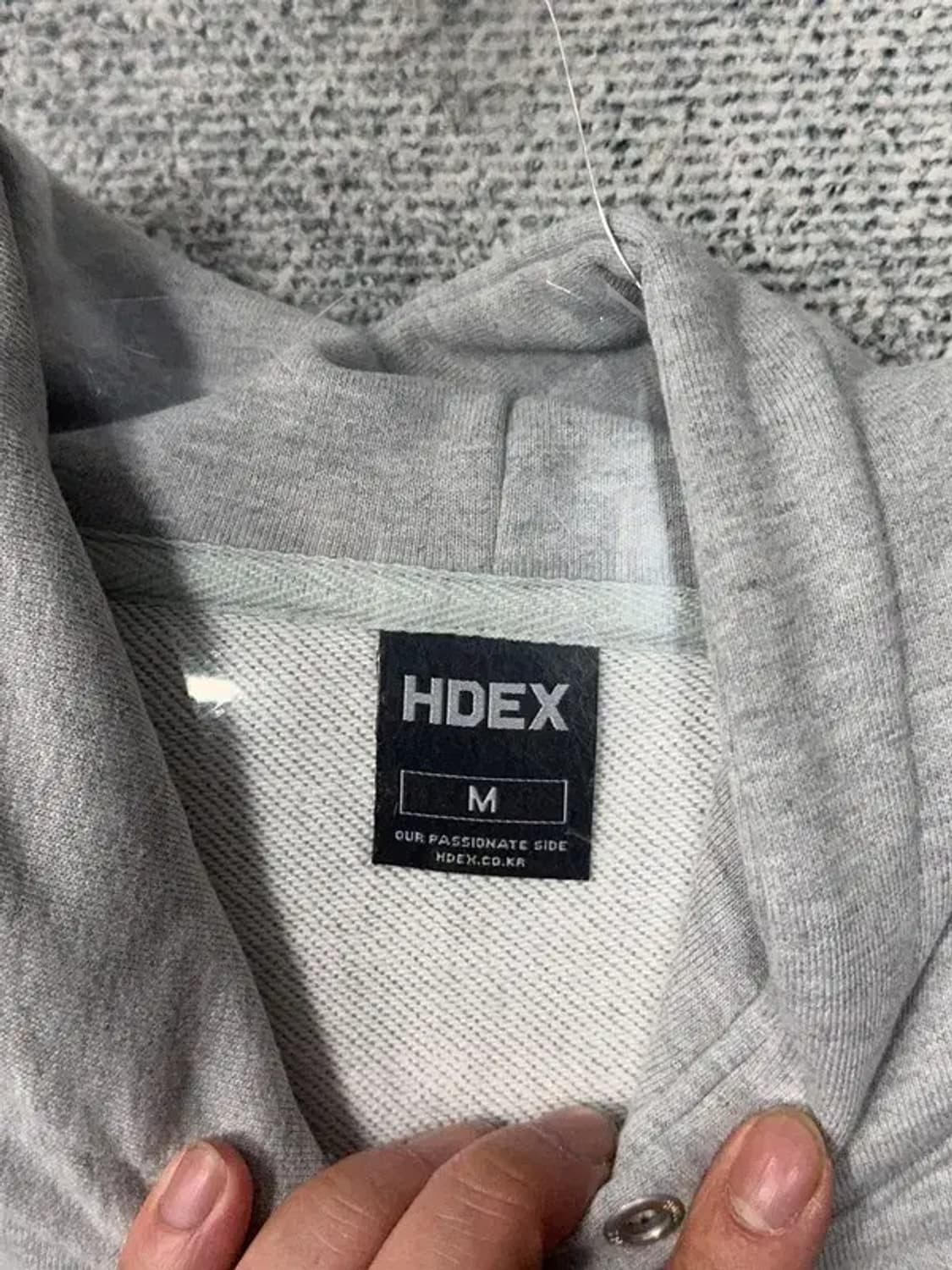 하덱스 프린팅 라이트 그레이 크롭 후드티 M 상품이미지6