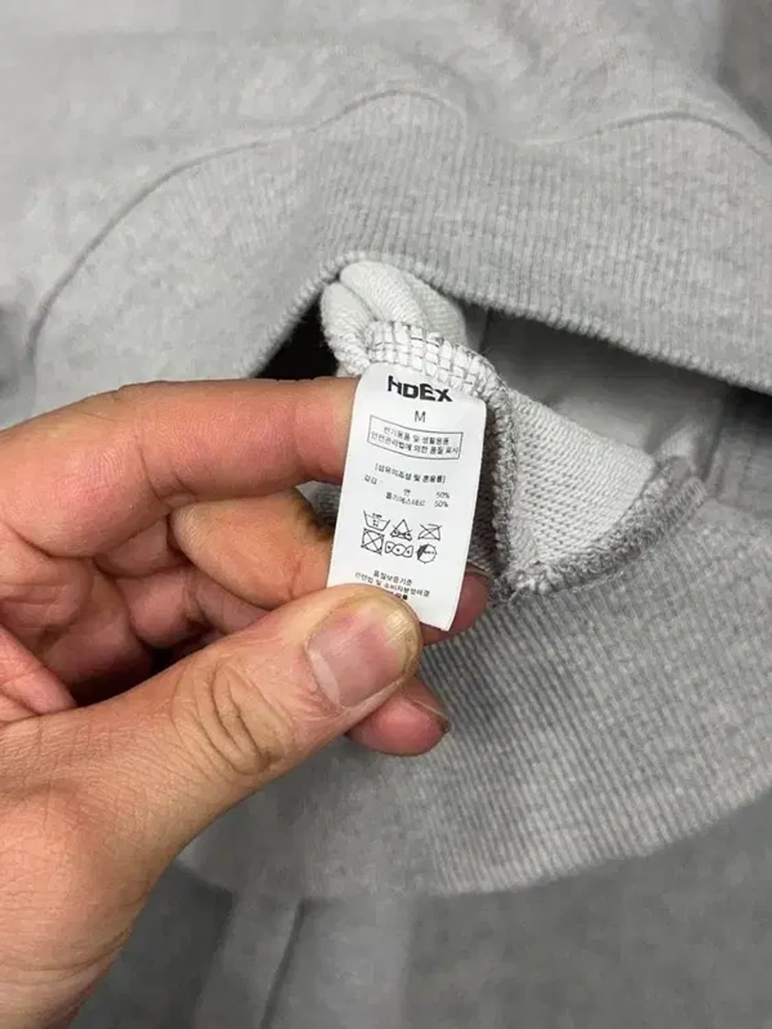 하덱스 프린팅 라이트 그레이 크롭 후드티 M 상품이미지7