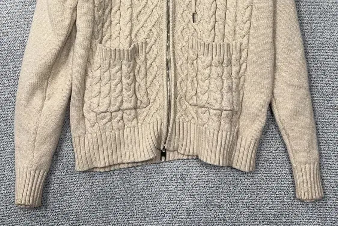 디미트리 블랙 베이지 꽈배기 니트 집업 3 상품이미지4