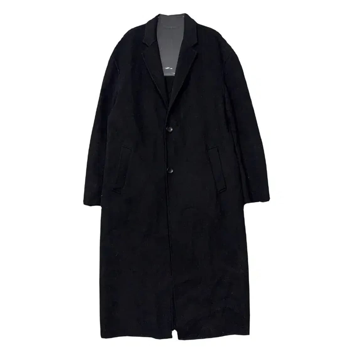 자라 블랙 버튼 울 롱코트 L 상품이미지1