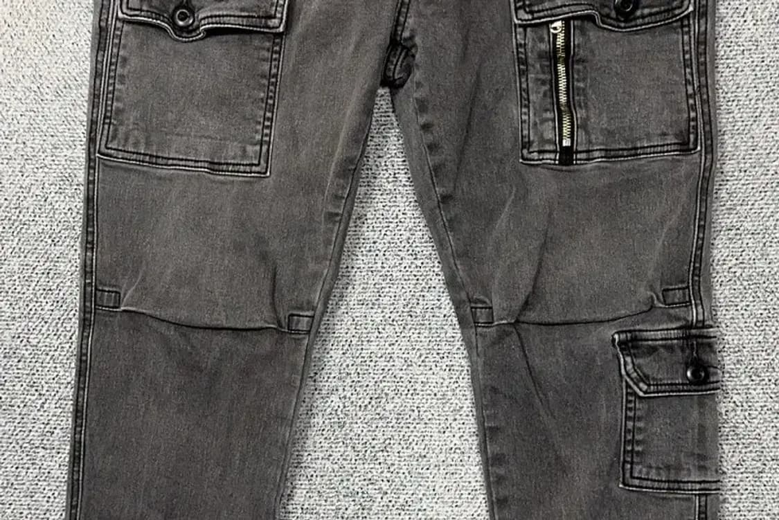 남성 빈티지 흑청 카고 팬츠 31 상품이미지4