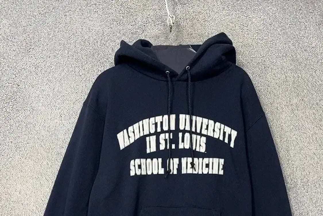 챔피온 프린팅 네이비 후드티 S 상품이미지3