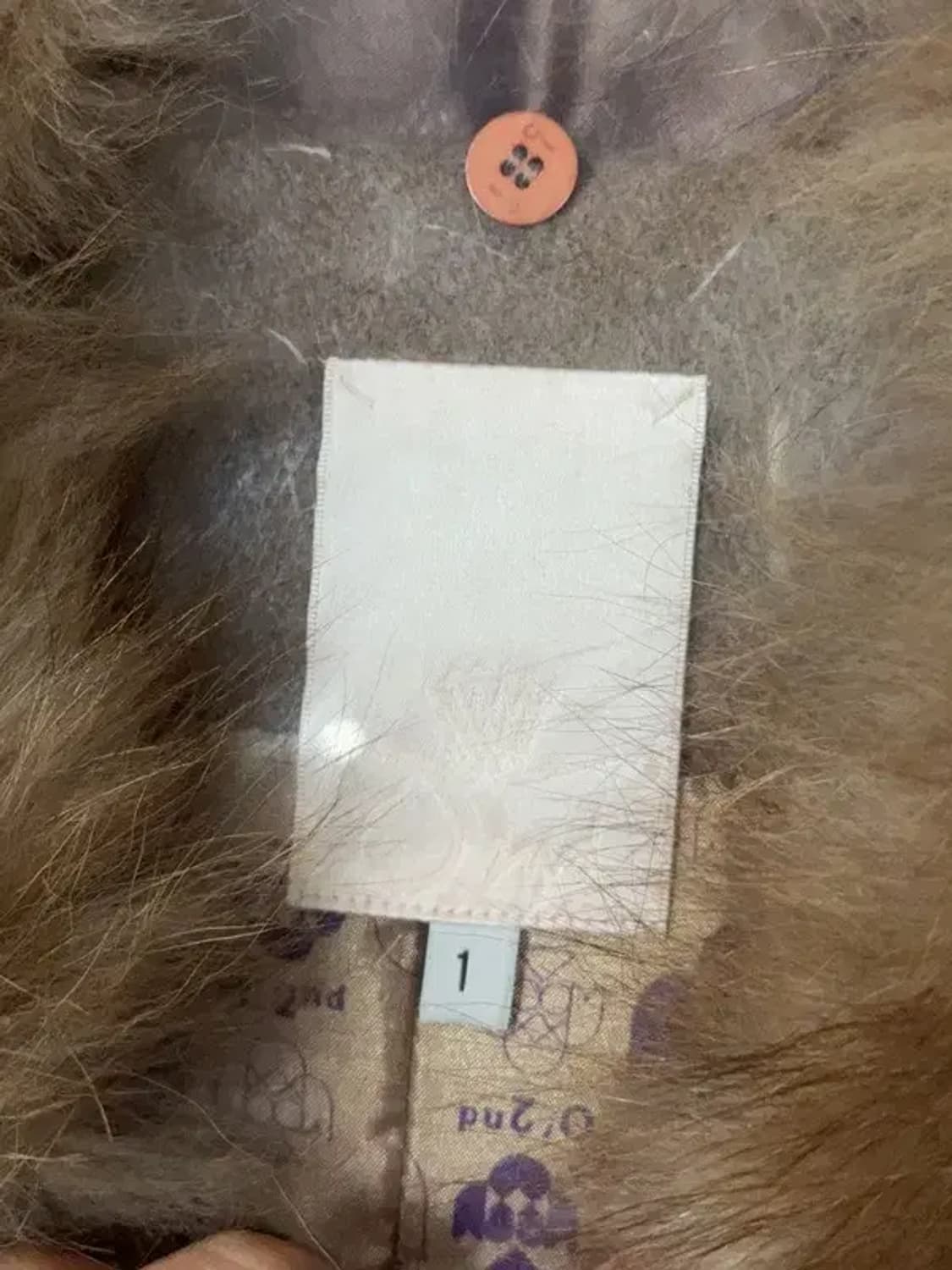 오즈세컨 베이지 폭스 퍼 울 코트 55 상품이미지6