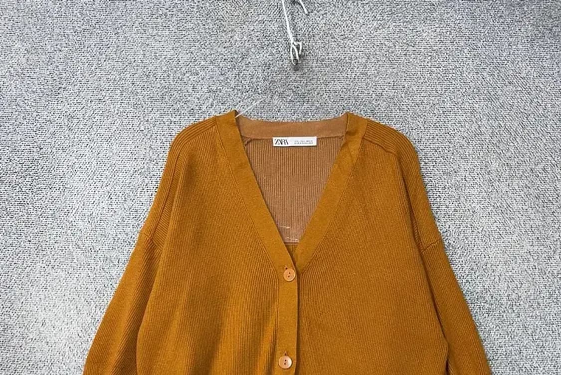 자라 카멜 오버핏 니트 가디건 L 상품이미지3