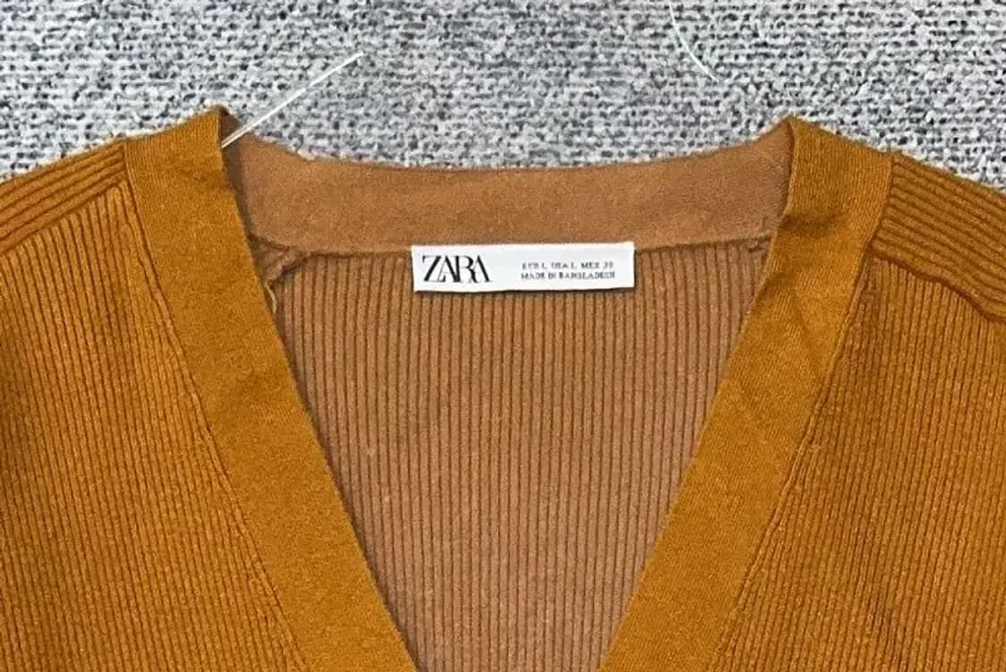 자라 카멜 오버핏 니트 가디건 L 상품이미지5