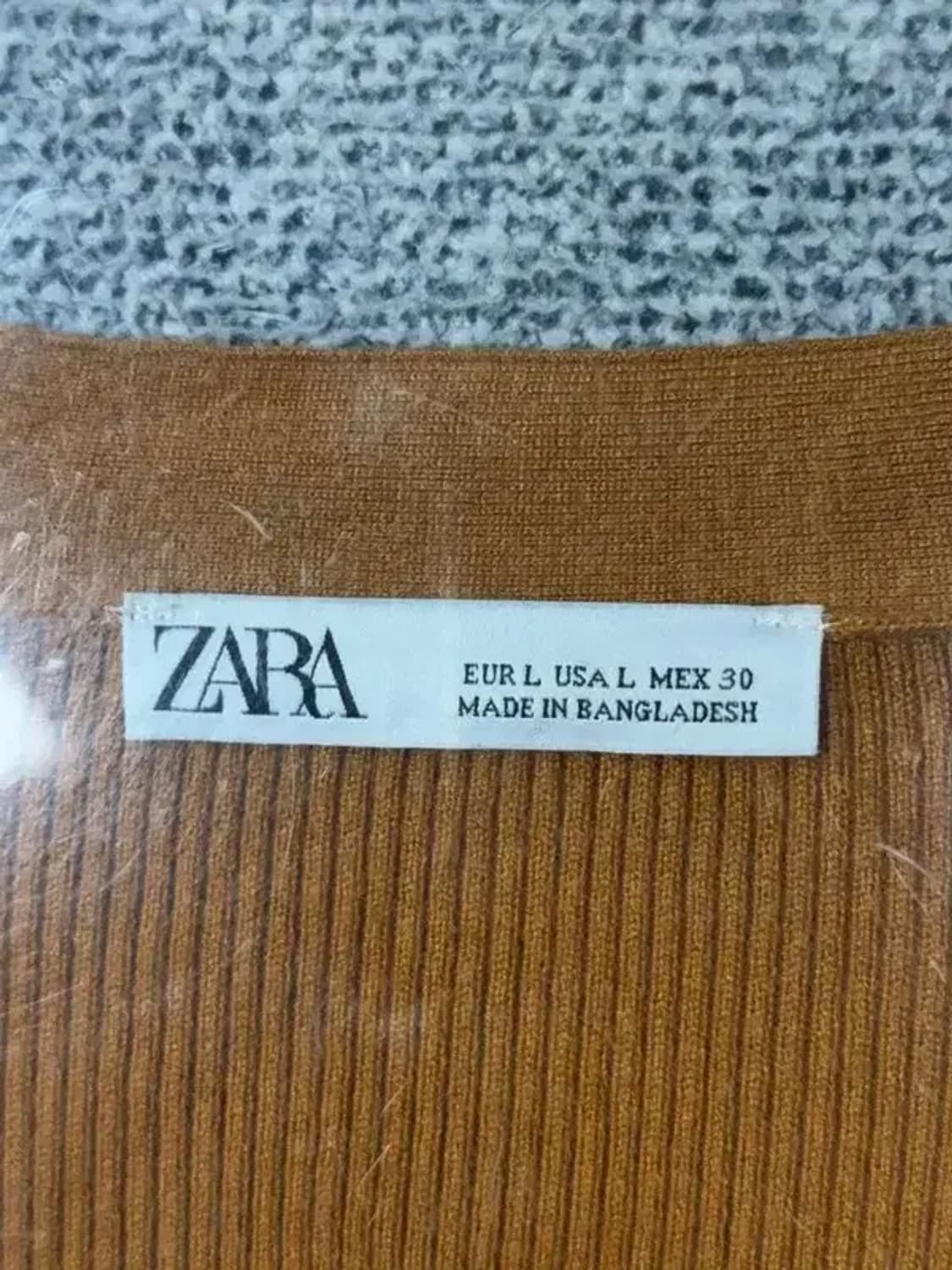 자라 카멜 오버핏 니트 가디건 L 상품이미지6