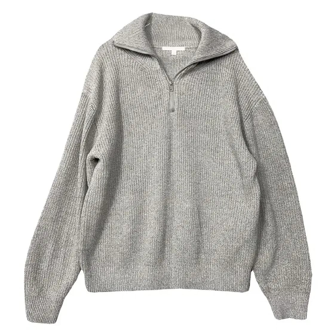 키뮤어 라이트 그레이 반집업 아크릴 니트 M 상품이미지1