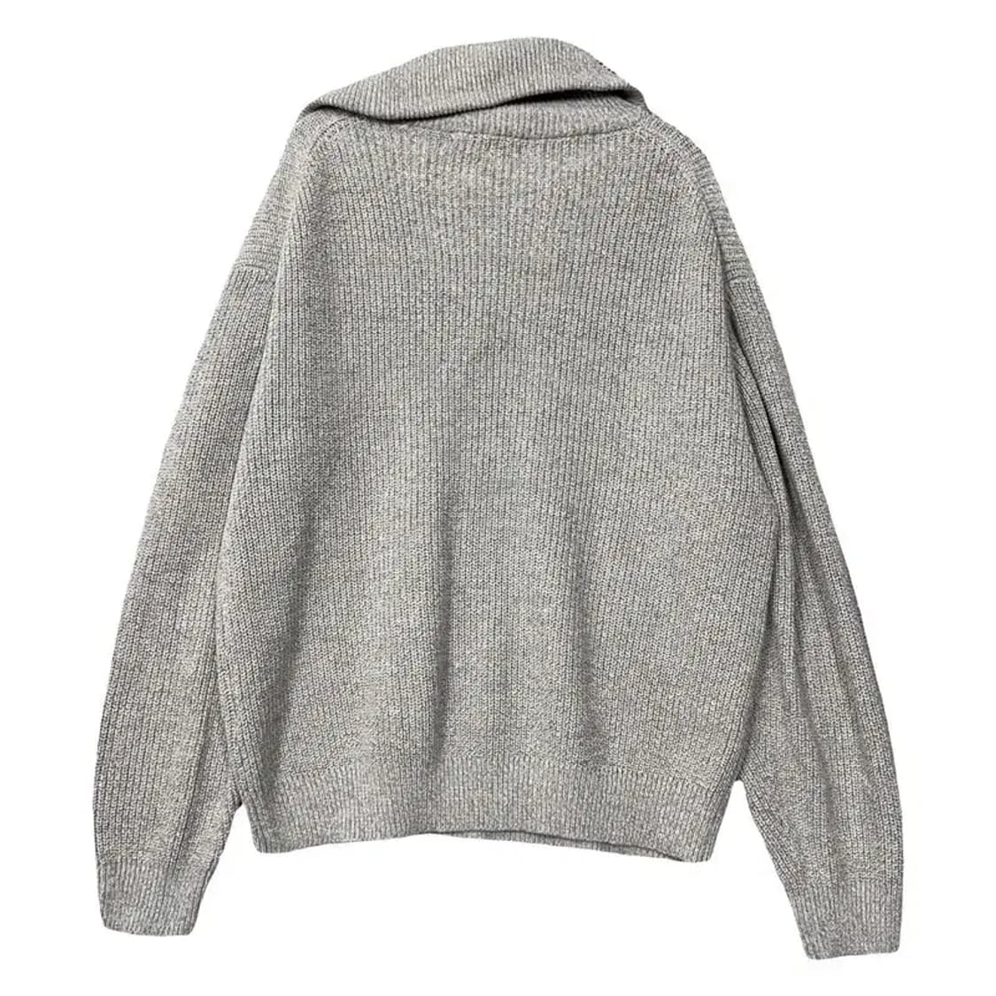 키뮤어 라이트 그레이 반집업 아크릴 니트 M 상품이미지2