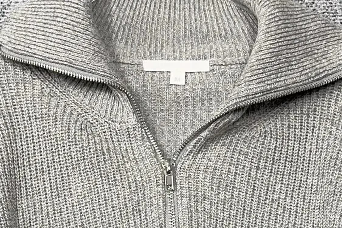 키뮤어 라이트 그레이 반집업 아크릴 니트 M 상품이미지5