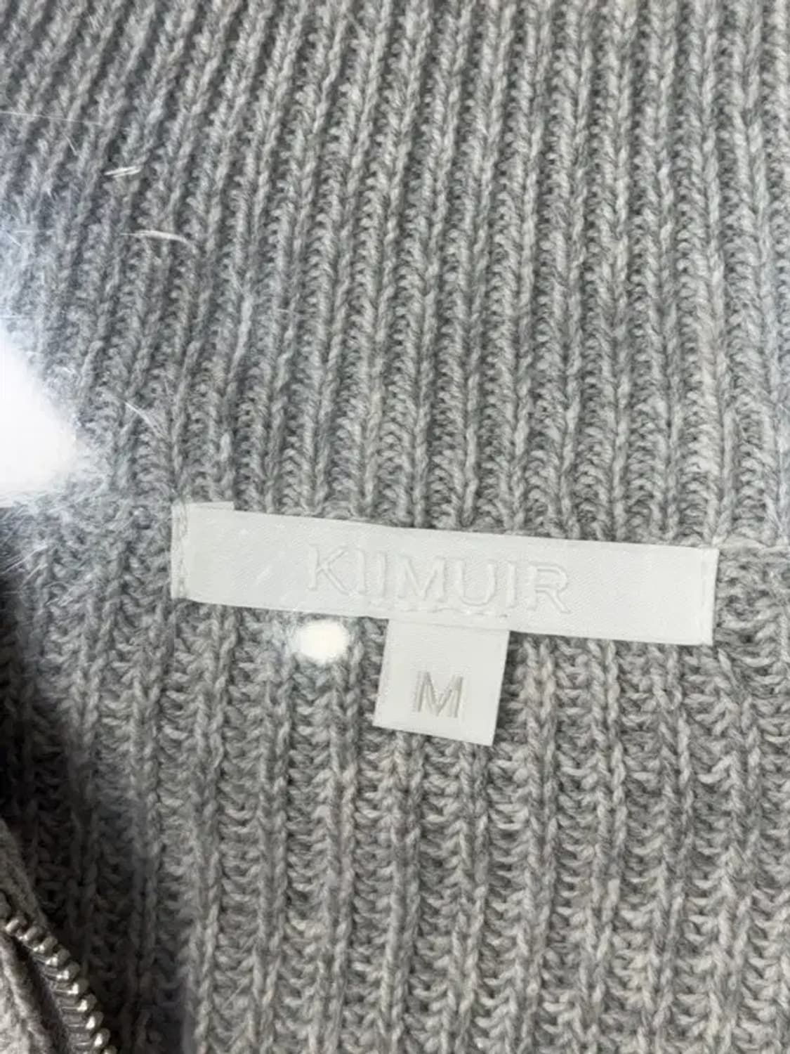 키뮤어 라이트 그레이 반집업 아크릴 니트 M 상품이미지6