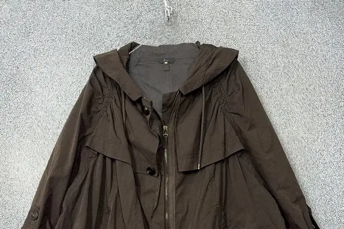 지고트 브라운 빈티지 나일론 후드 코트 FREE 상품이미지3