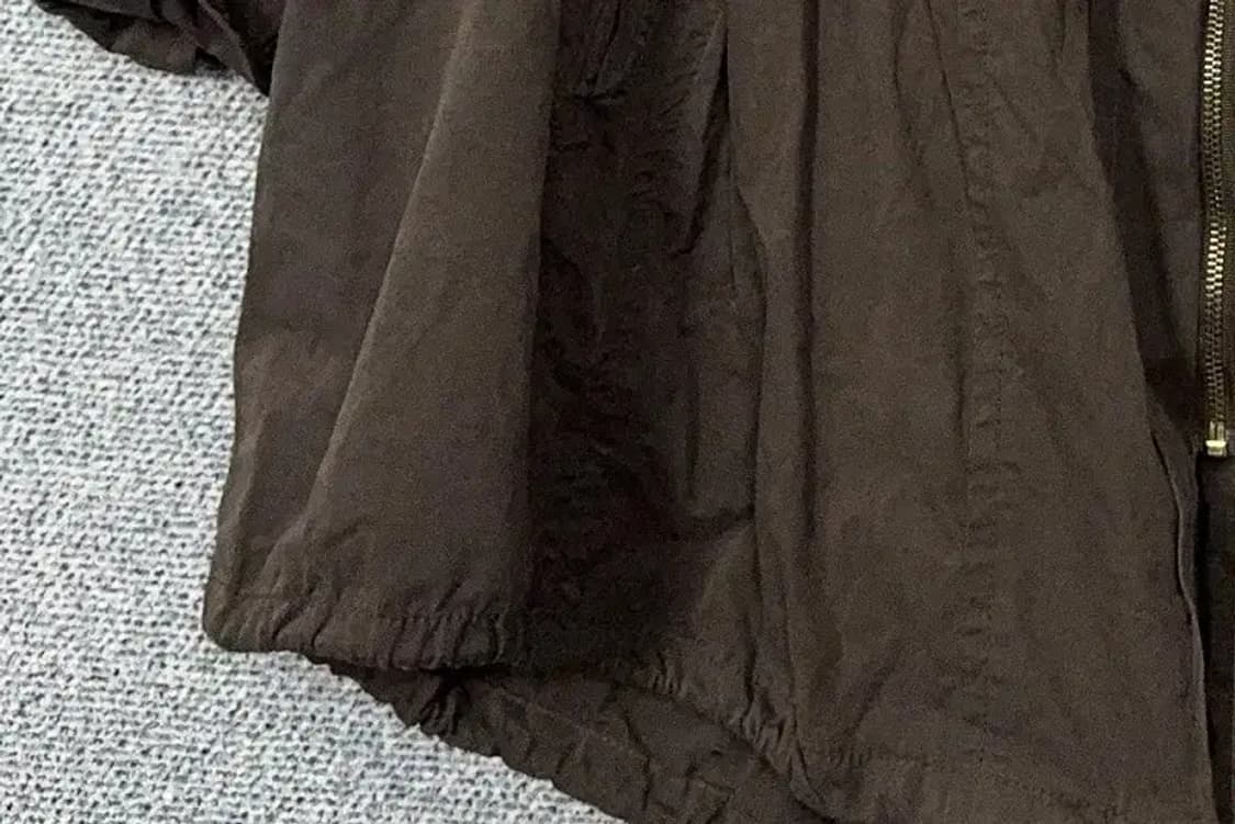 지고트 브라운 빈티지 나일론 후드 코트 FREE 상품이미지5