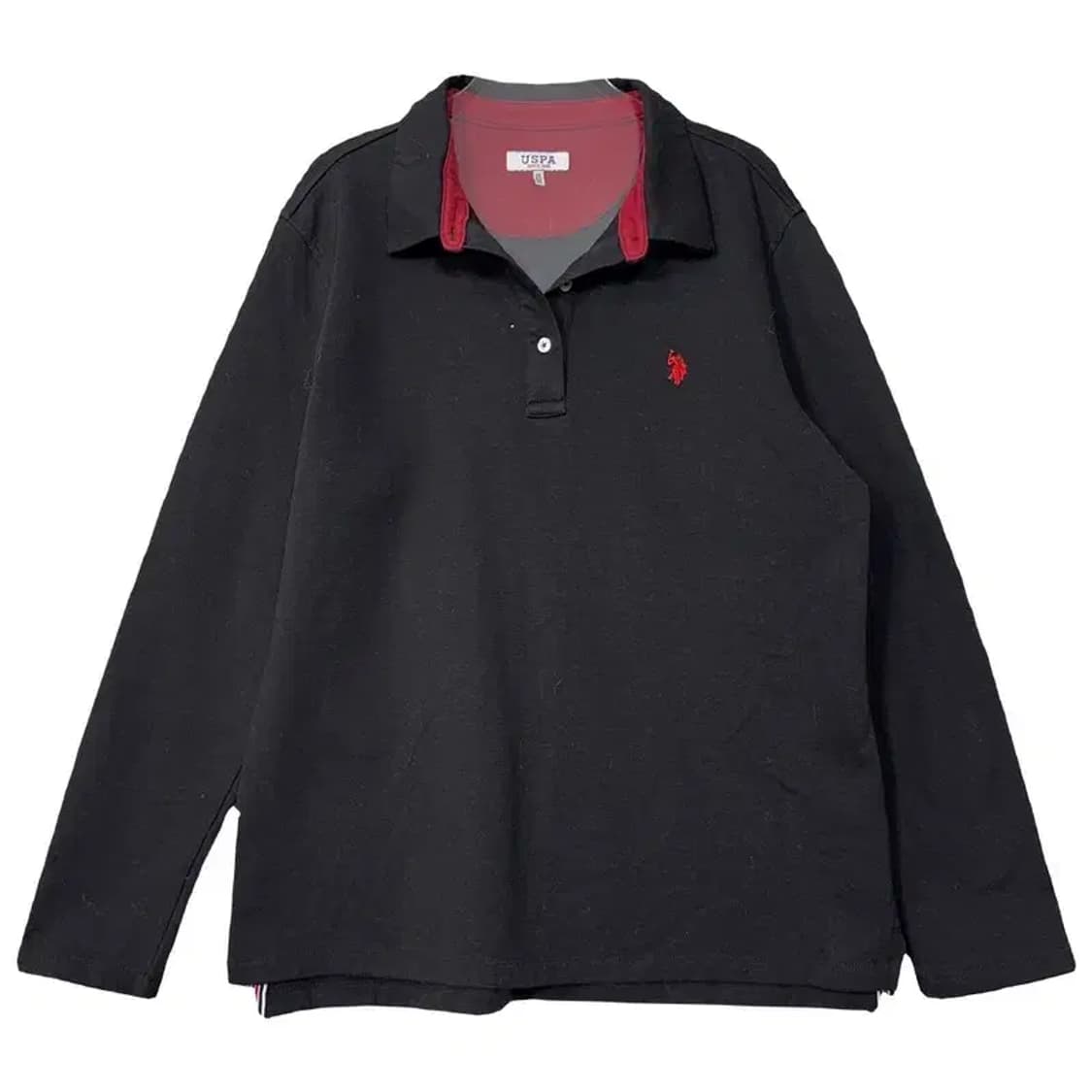 US 폴로 아쎈 블랙 긴팔 카라티 110 상품이미지1