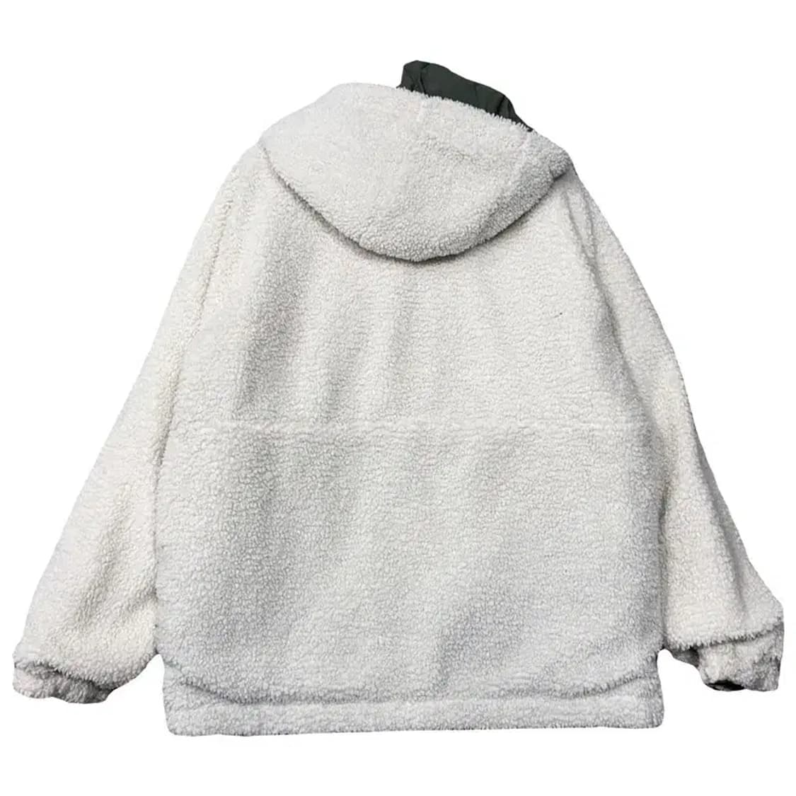 후아유 양면 그린 화이트 뽀글이 점퍼 Small 상품이미지2