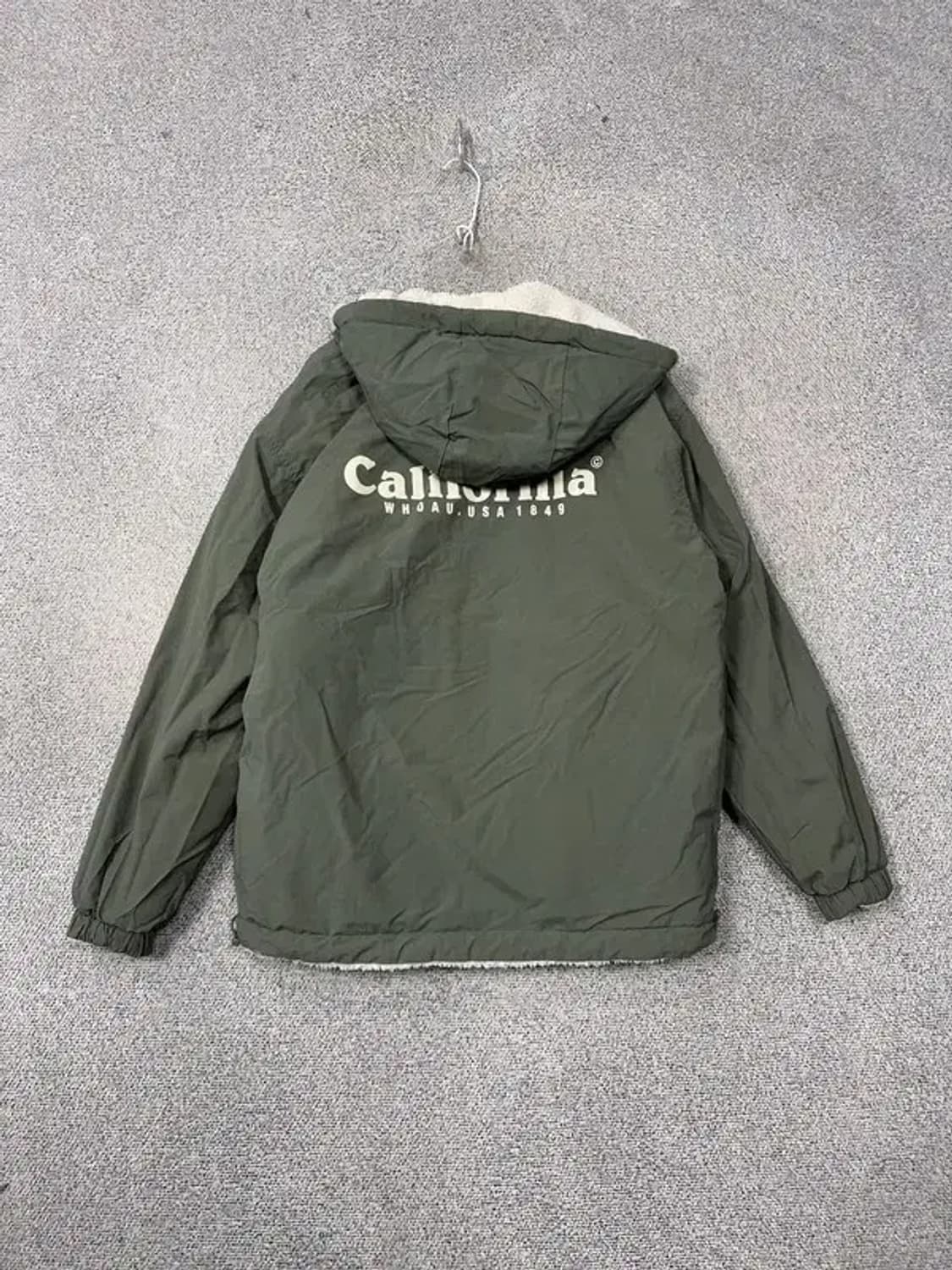 후아유 양면 그린 화이트 뽀글이 점퍼 Small 상품이미지4