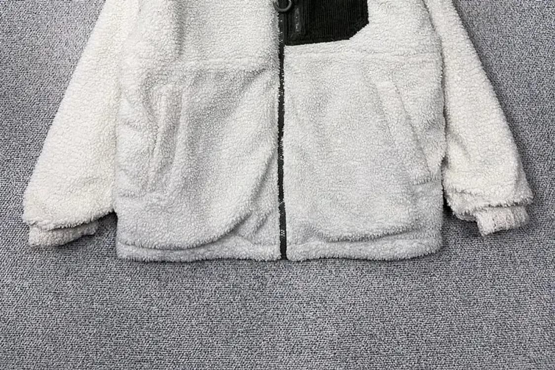 후아유 양면 그린 화이트 뽀글이 점퍼 Small 상품이미지6