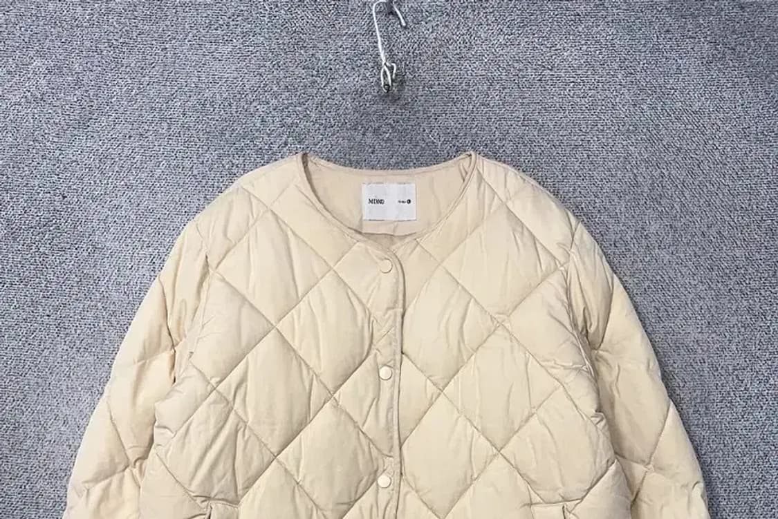 미쏘 크림 푸퍼 똑딱이 패딩 L 상품이미지3