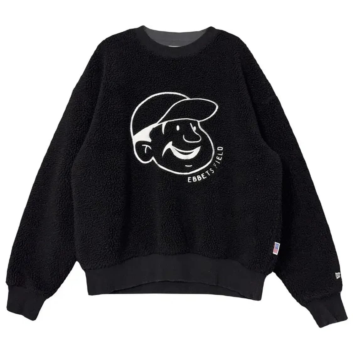 이벳필드 프린팅 블랙 맨투맨 S 상품이미지1