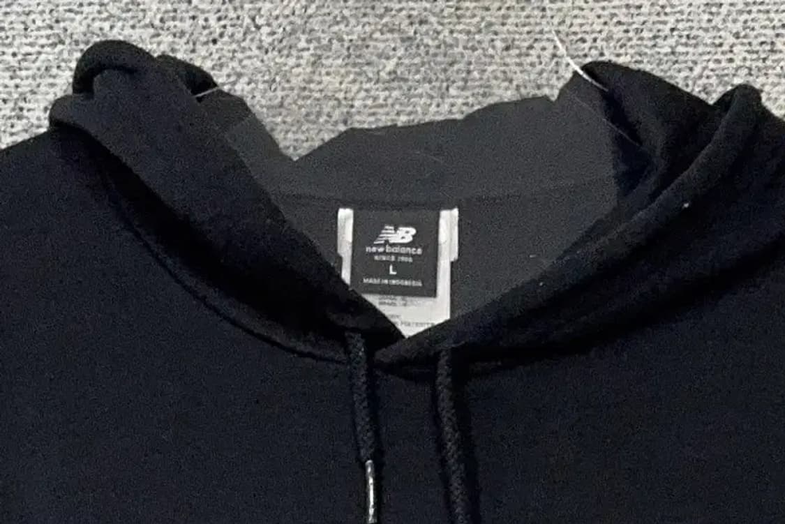 뉴발란스 프린팅 블랙 후드티 L 상품이미지5