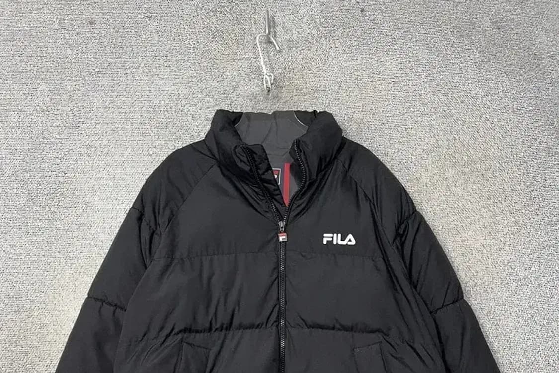 휠라 블랙 로고 푸퍼 패딩 M 상품이미지3