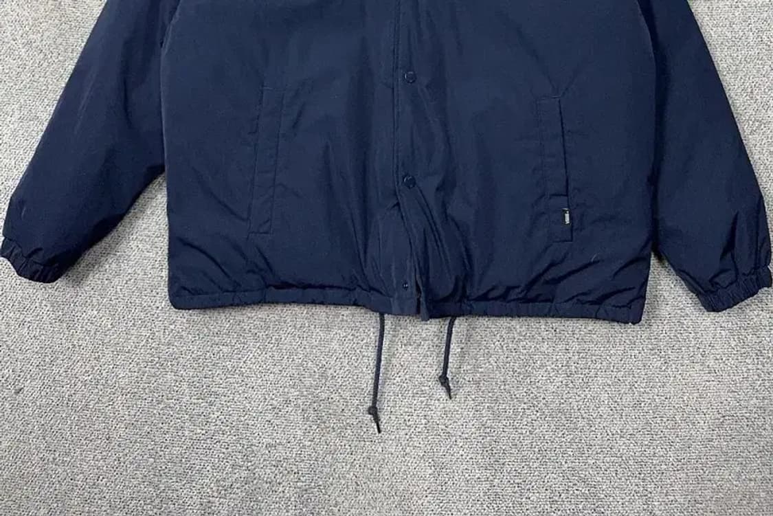 반스 네이비 로고 레이어드 후드 다운 패딩 LARGE 상품이미지4