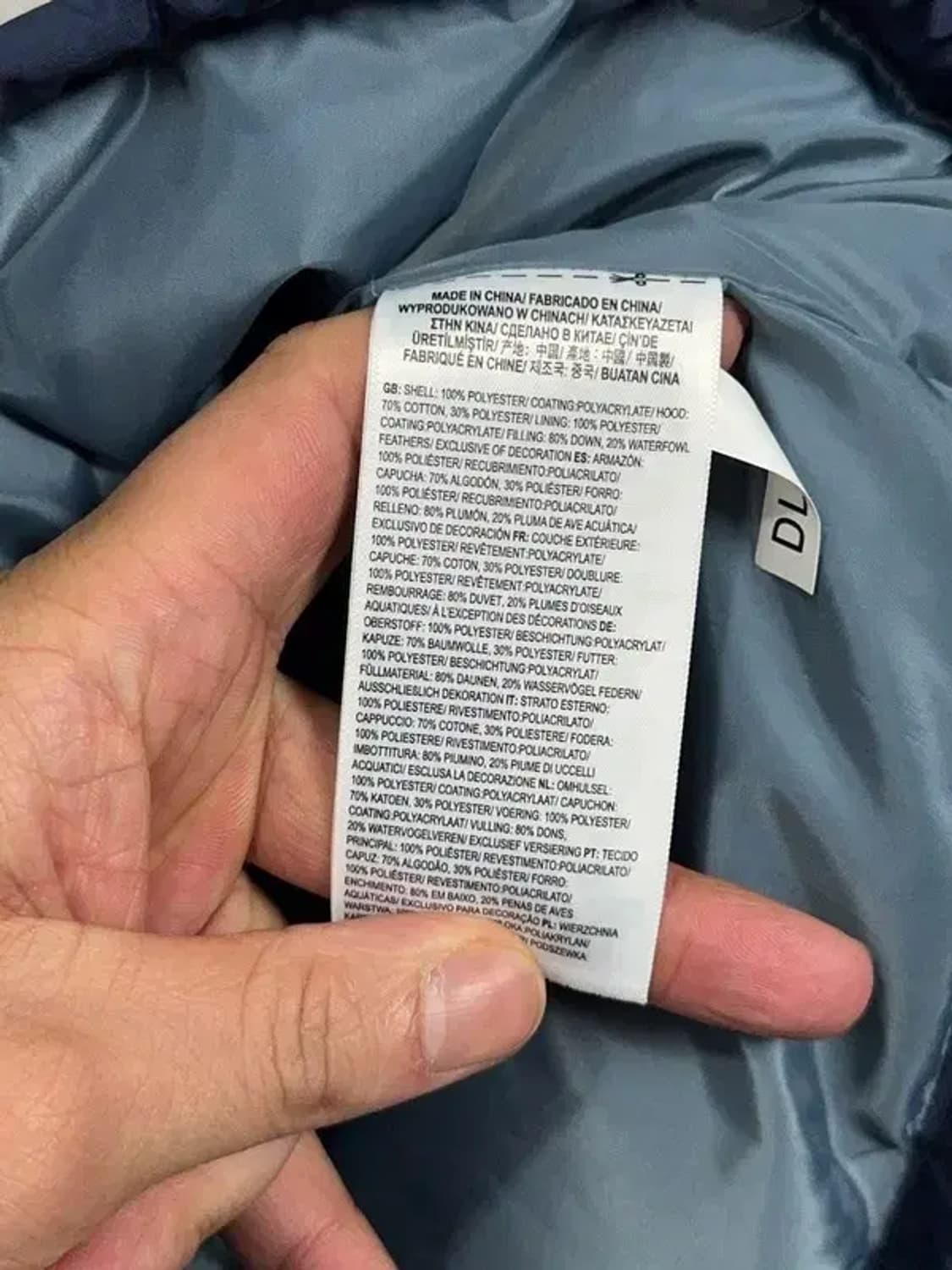 반스 네이비 로고 레이어드 후드 다운 패딩 LARGE 상품이미지7