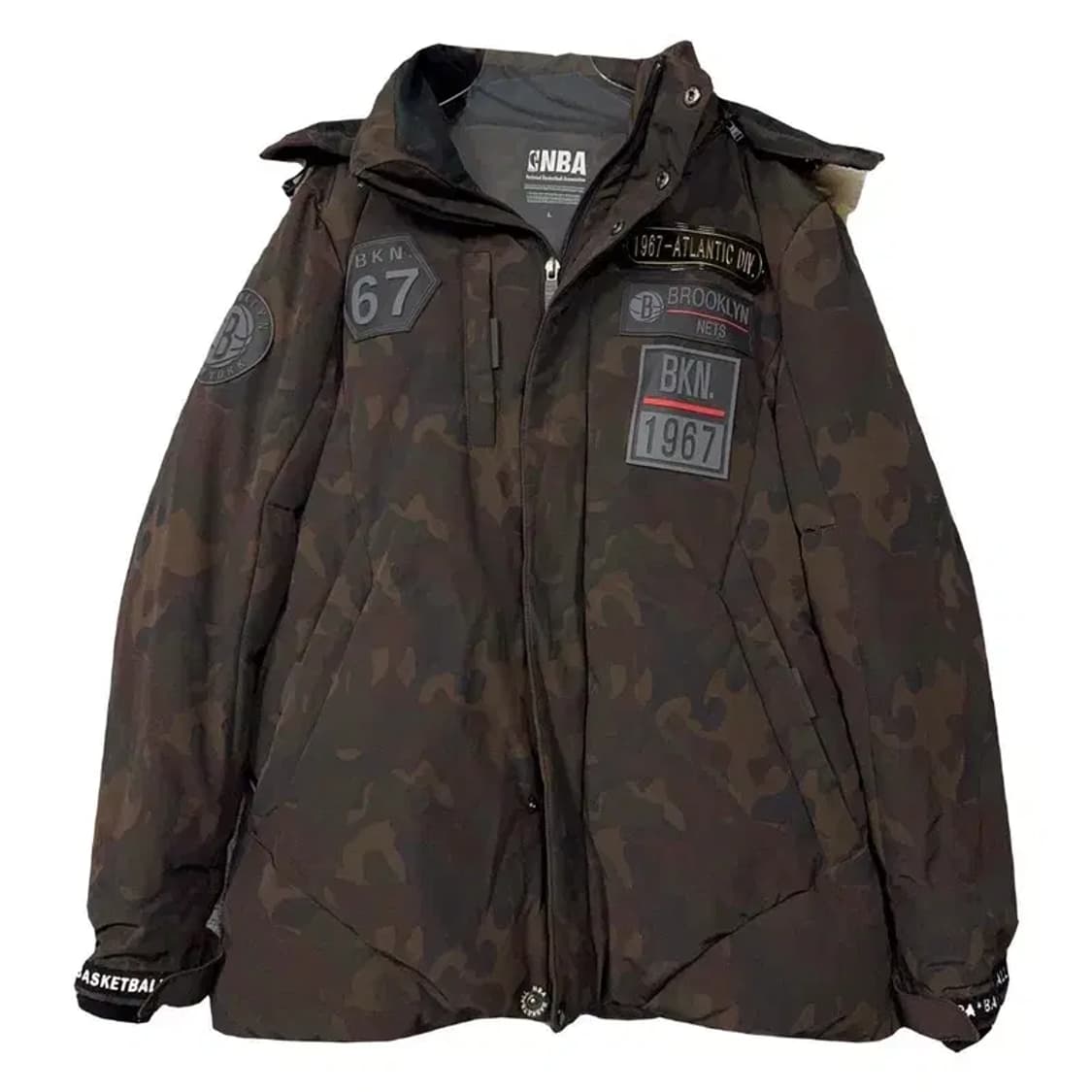 엔비에이 밀리터리 브라운 패치 다운 패딩 L 상품이미지1