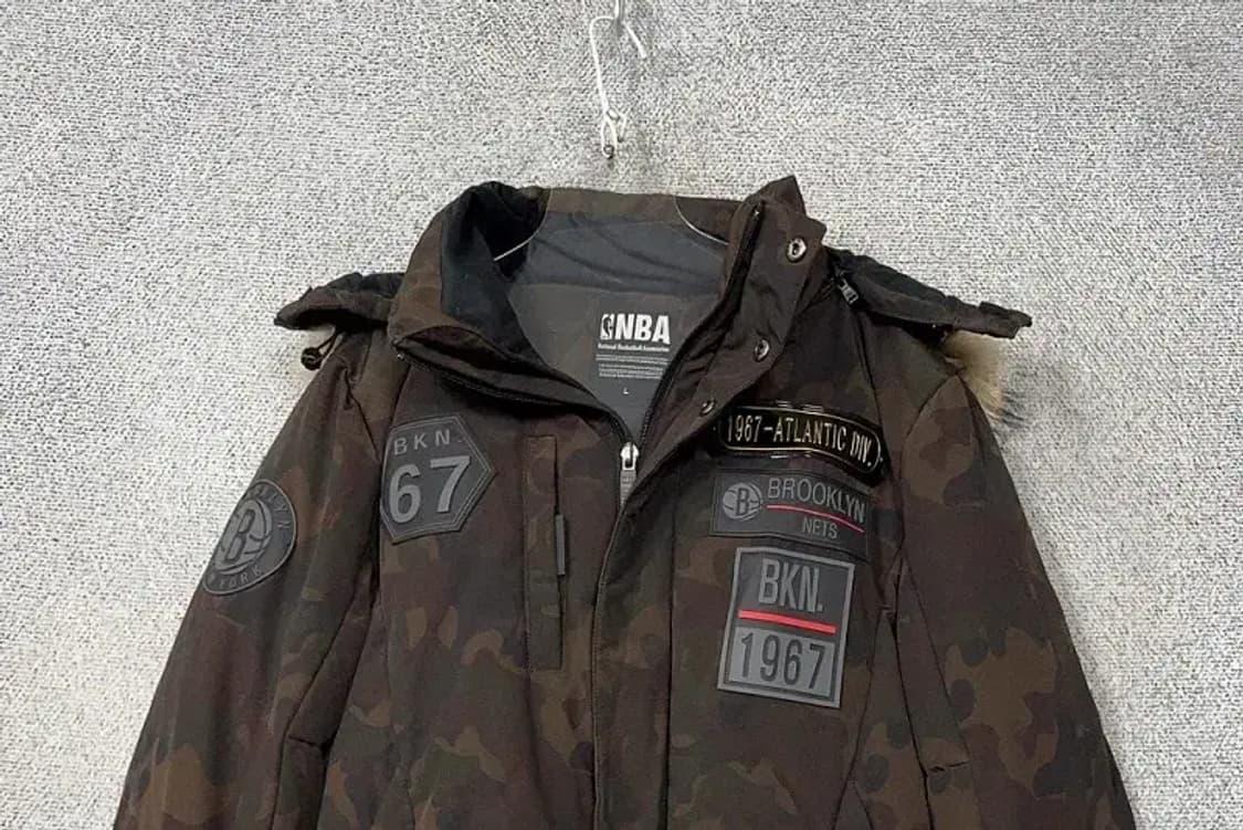 엔비에이 밀리터리 브라운 패치 다운 패딩 L 상품이미지3