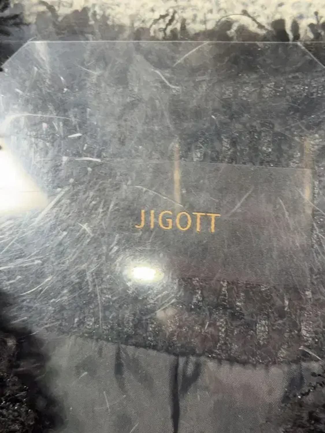 지고트 도트 블랙 트위드 코트 85-88-155 상품이미지6