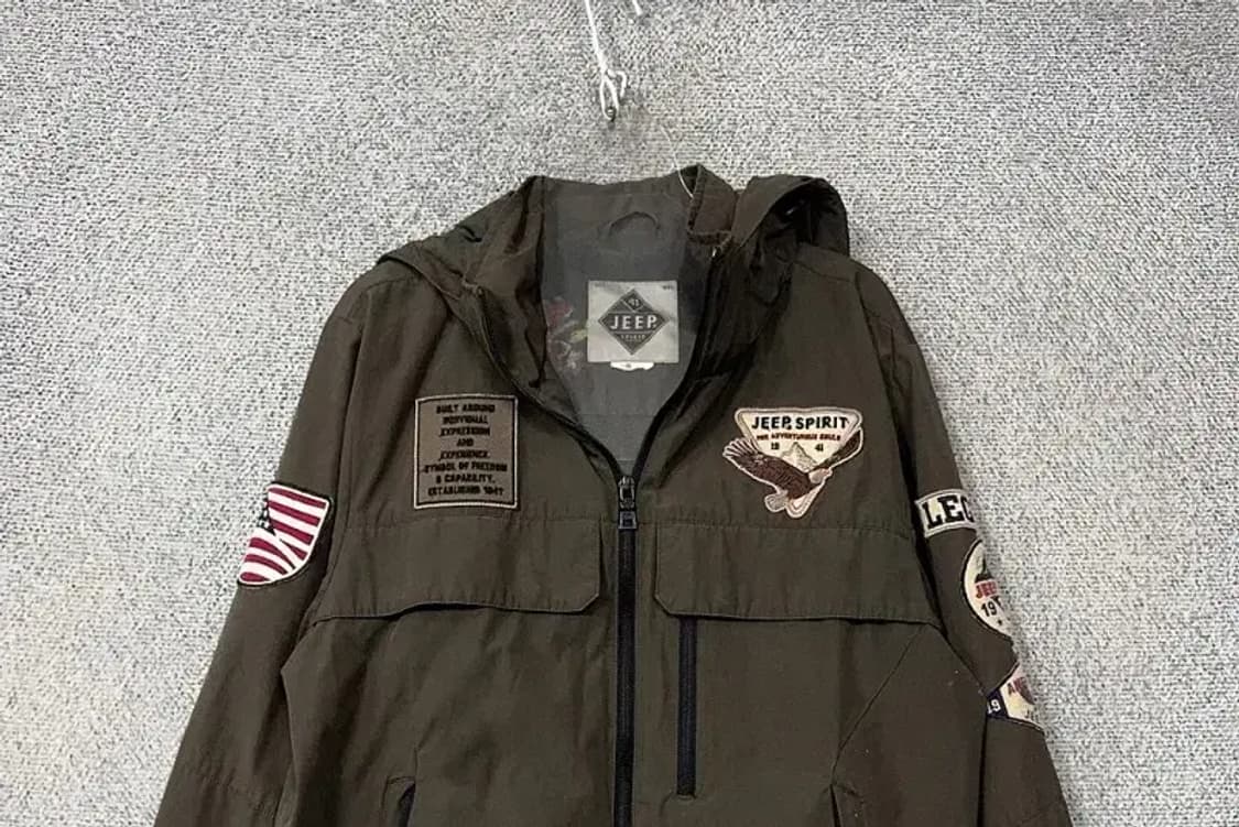 지프 브라운 패치 빈티지 야상 후드 자켓 M(95) 상품이미지3