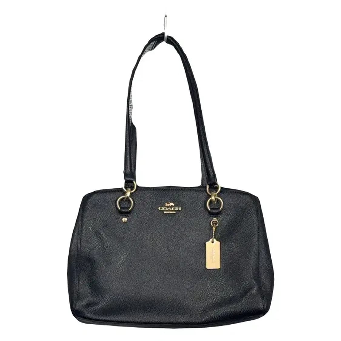 코치 블랙 금장 로고 레더 숄더백 상품이미지1