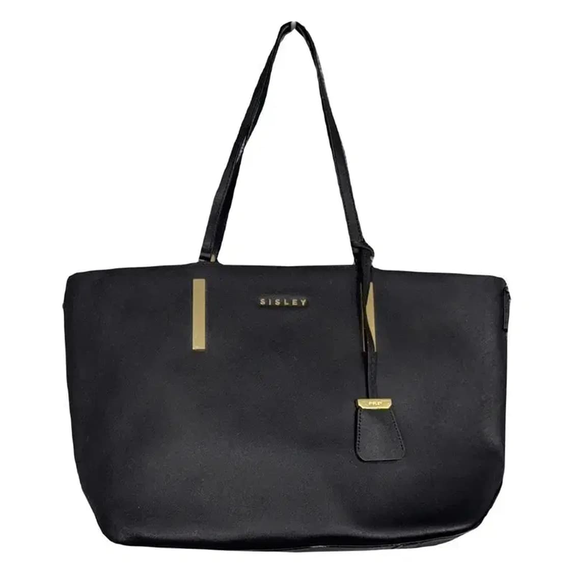 시슬리 블랙 금장 로고 가죽 토트백 상품이미지1