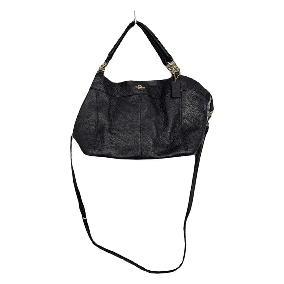 코치 블랙 금장 로고 가죽 숄더백 상품이미지1